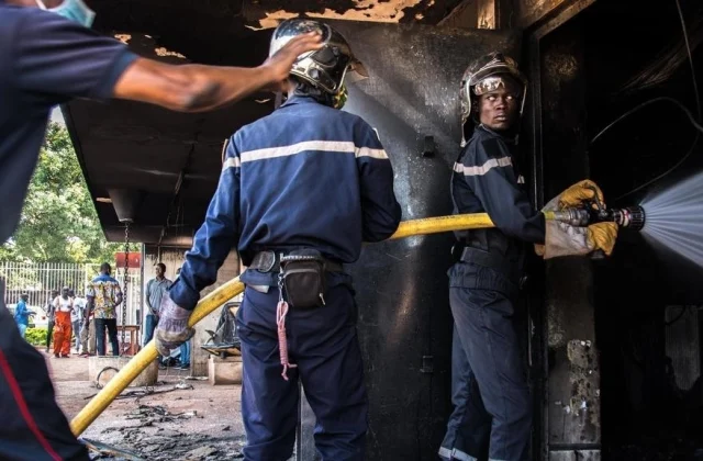 Orange premises ravaged by fire