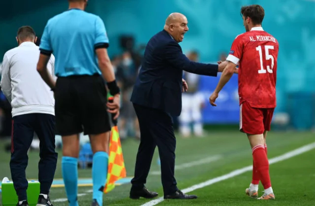 Russia predicted a line-up against Denmark