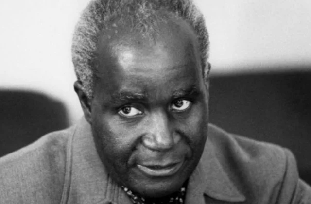 The first Zambian president, Kenneth Kaunda, is