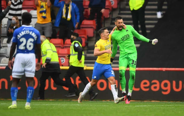Torquay United goalkeeper scores in the playoffs