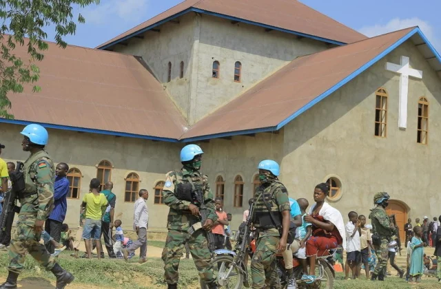 explosion of a homemade bomb in a church
