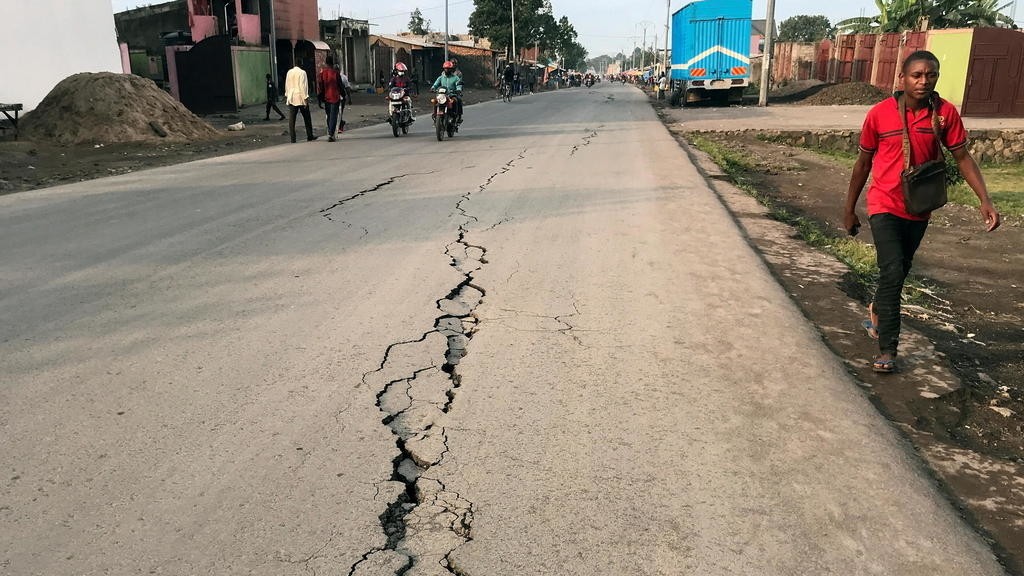 in Goma internally displaced people while the volcano
