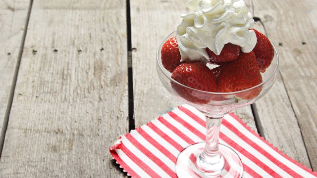 strawberries whipped cream