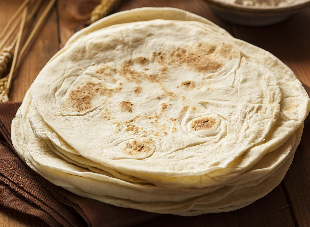 tortilla wraps on cloth