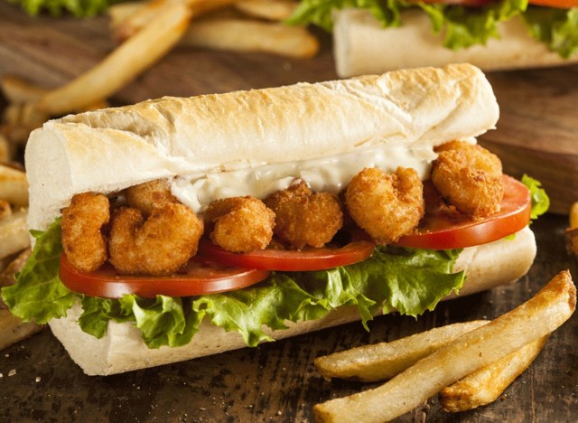 po boy sandwich and fries