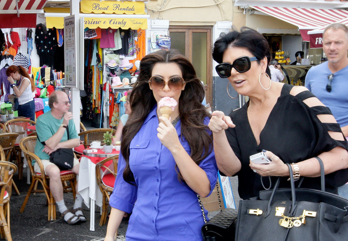 kim and kris jenner eat ice cream