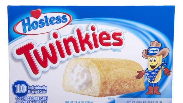 box of twinkies on white background
