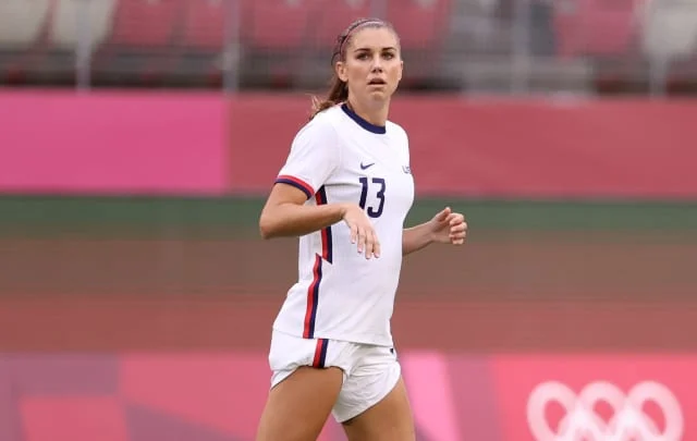 Alex Morgan reacts to the USWNT draw against Australia