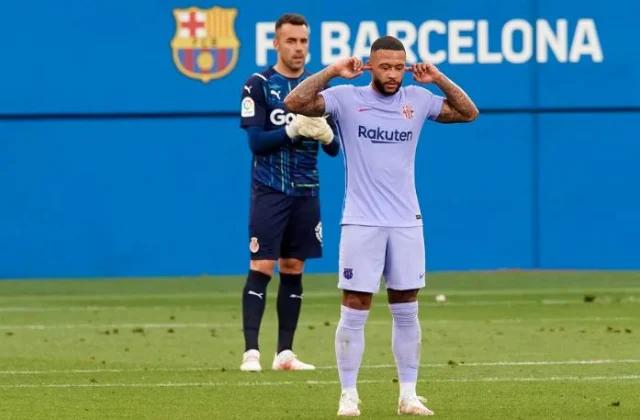 Barcelona Oo Guul Ka Gaarey Girona, Memphis Depay Oo Furtay