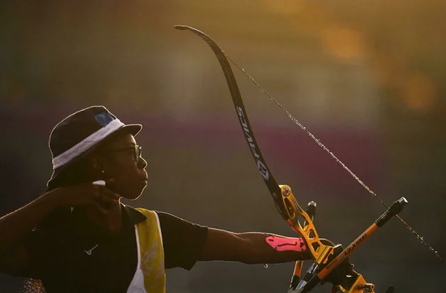 Chadian archer Marlyse Hourtou came out