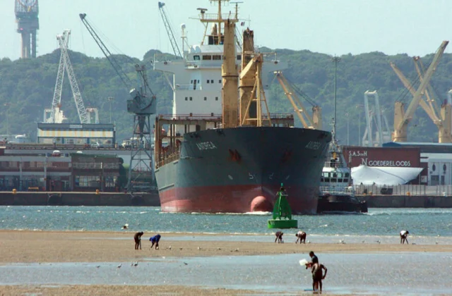 In South Africa, the ports were affected