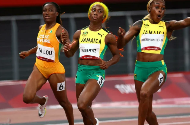 Ivory Coast Marie-Josée Ta Lou still 4th over 100 meters at the Olympics