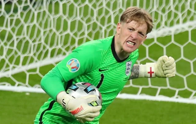 Pickford was heroically welcomed by friends after Euro 2020