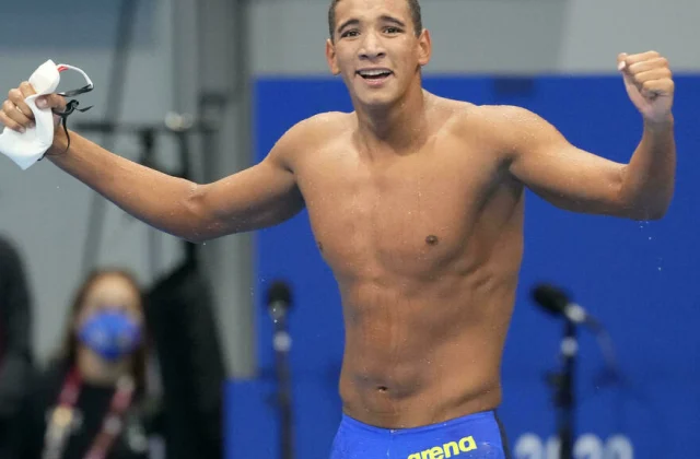 Tunisia Ahmed Hafnaoui in gold in 400 m swimming
