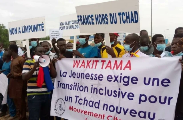 opposition on the street during a demonstration