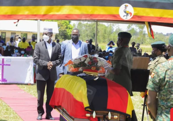 Former Somali President attended the funeral of UPDF General Paul Lokech