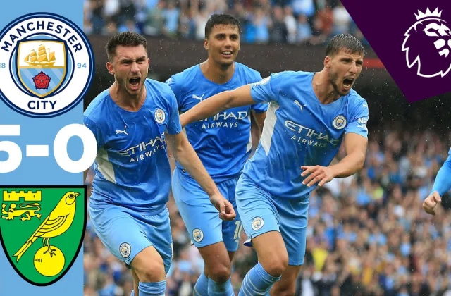 HIGHLIGHTS |  CITY 5-0 NORWICH |  Grealish, Laporte, Sterling, Mahrez