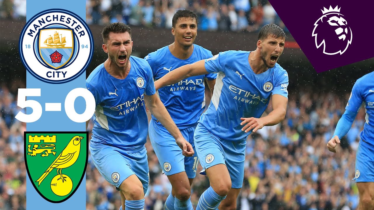 HIGHLIGHTS |  CITY 5-0 NORWICH |  Grealish, Laporte, Sterling, Mahrez