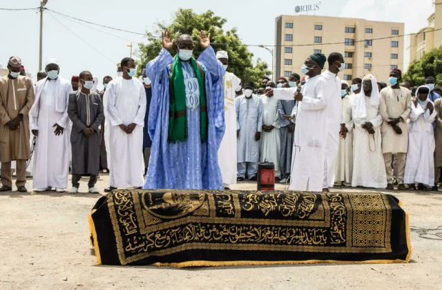 The remains of former Chadian President Hissène Habré sat