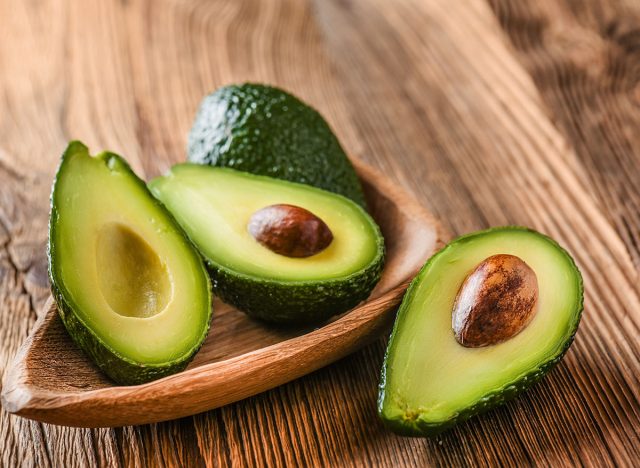 avocado halves in bowl