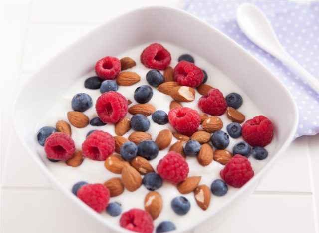 yogurt with berries and almonds