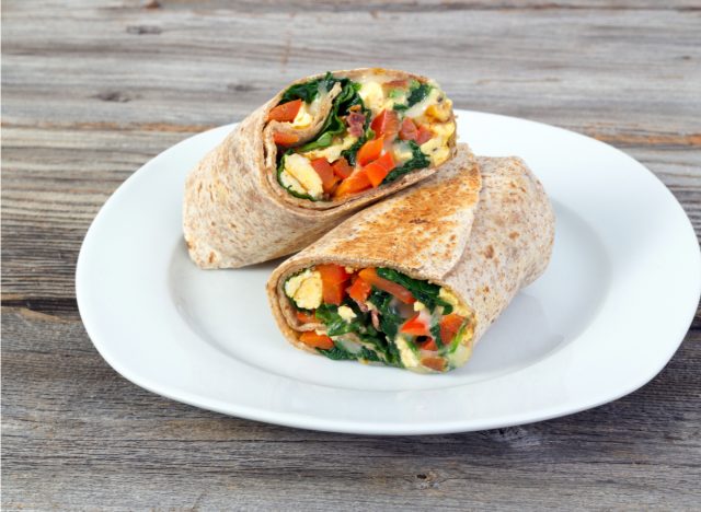eggs and spinach wrap