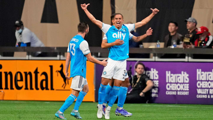 Adam Armor reacts to scoring the primary objective in Charlotte FC’s historical past