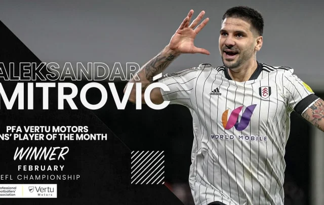 Winner of PFA Vertu Motors Championship Fans’ Player of the Month