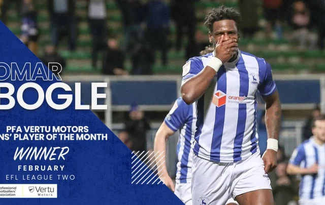Winner of PFA Vertu Motors League Two Fans’ Player of the Month
