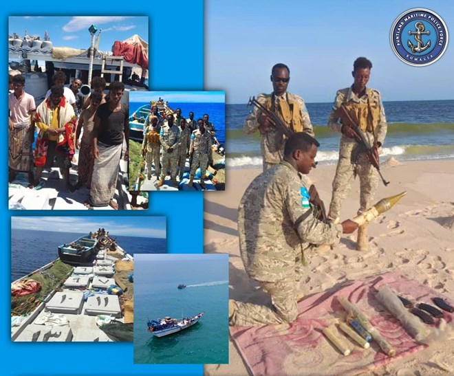 Somali Navy forces seize illegal weapons, arrest suspected pirates in Puntland State