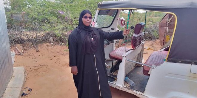 Brave woman tuk-tuk driver supports her family single-handedly in Burao