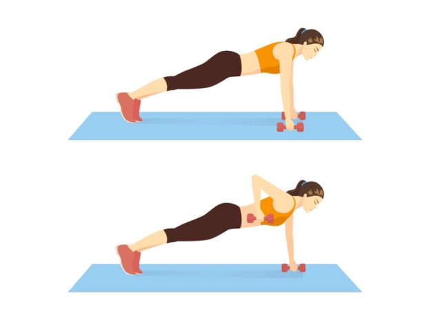 dumbbell renegade row