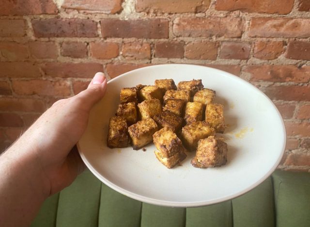 air-fried tofu on a plate