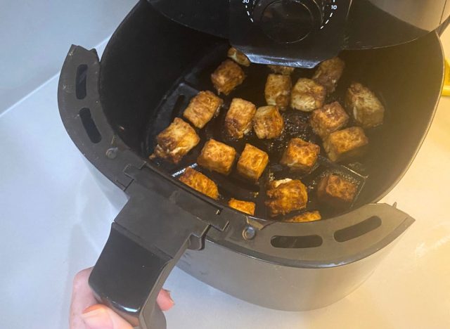 pieces of tofu in the air fryer