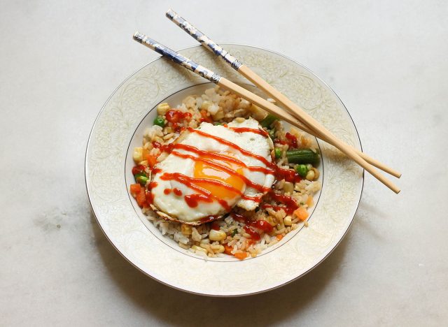 quick recipe for vegetable rice bowl.