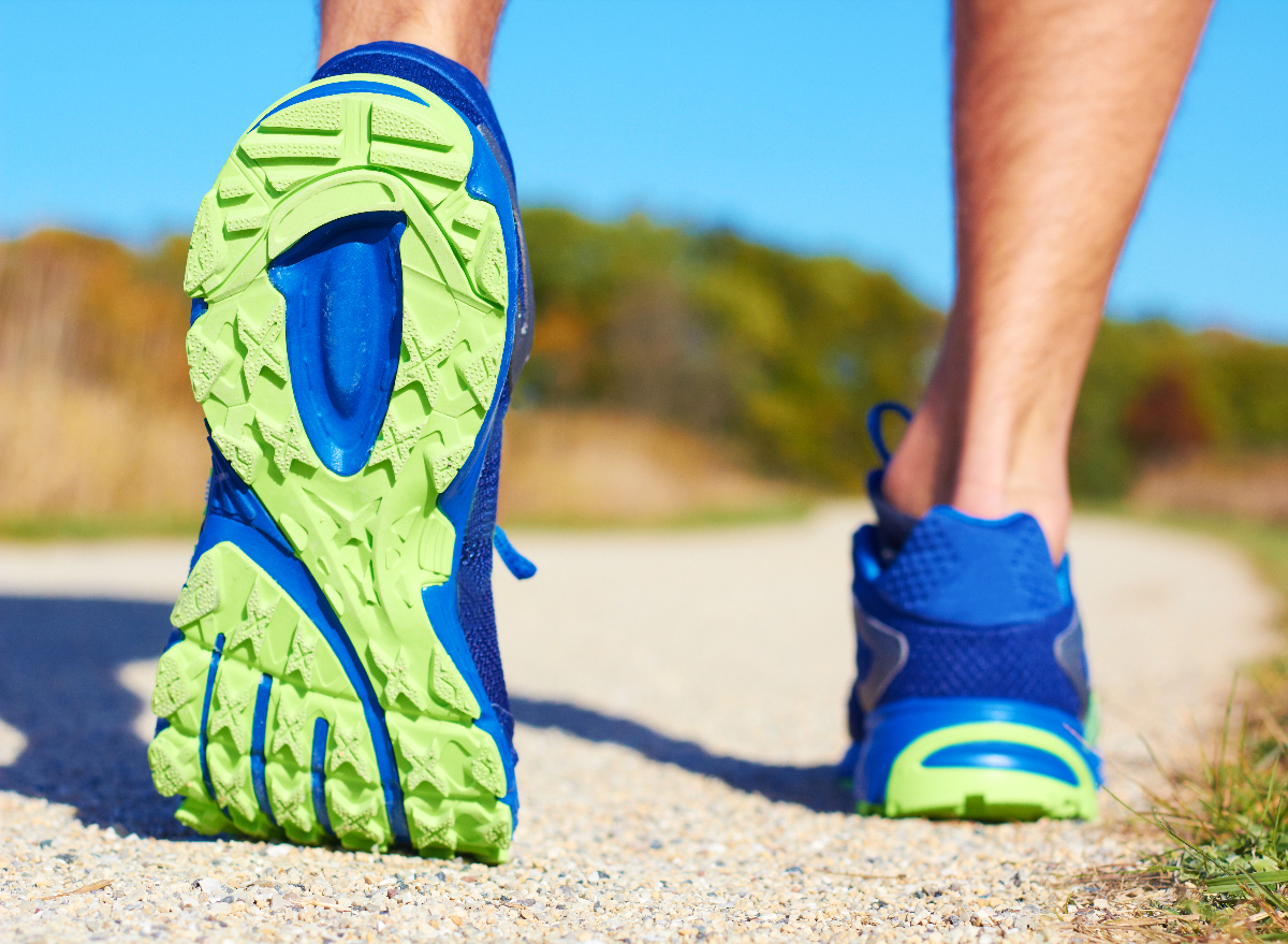 close-up sneakers walking, showing training mistakes at 40