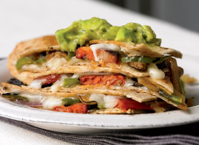 healthy crispy quesadillas with guacamole