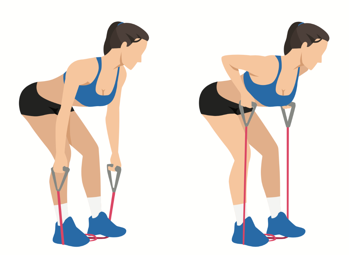 resistance band bent row