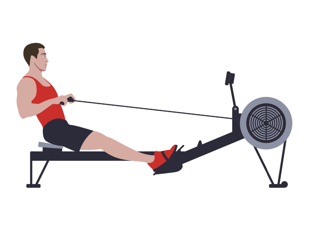 illustration of man rowing