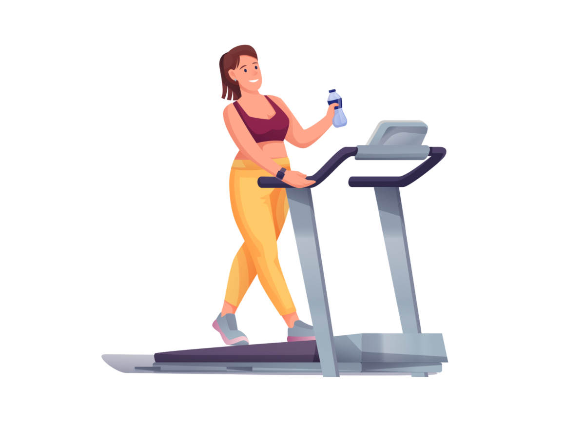 treadmill walk or cool down illustration