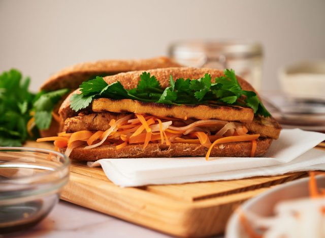 vegan fried tofu sandwich