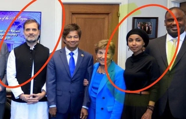 Rahul Gandhi’s Meeting with Ilhan Omar Sparks Backlash from Modi’s BJP Due to Kashmir Critique