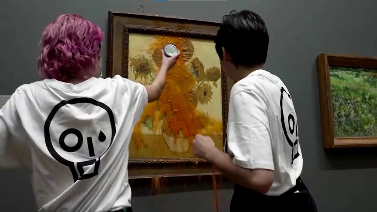 Soup thrown over Van Gogh paintings hours after pair jailed