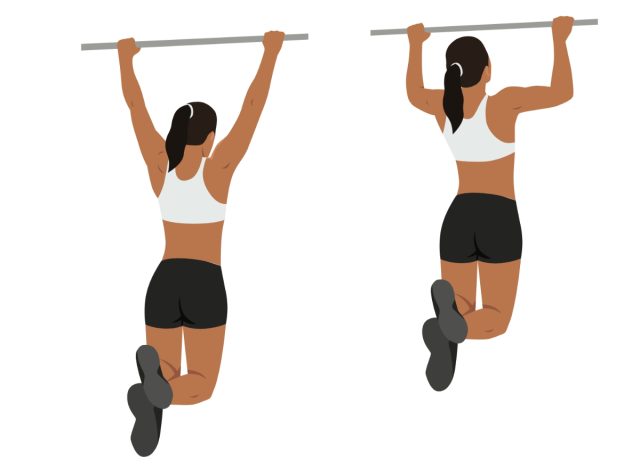 woman doing pull-ups