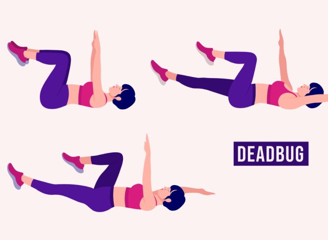 dead bug exercise demonstration, part of five minute food training