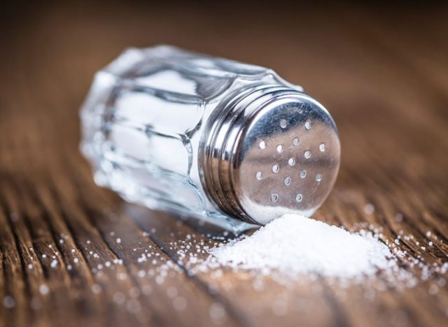 salt spills from the salt vat