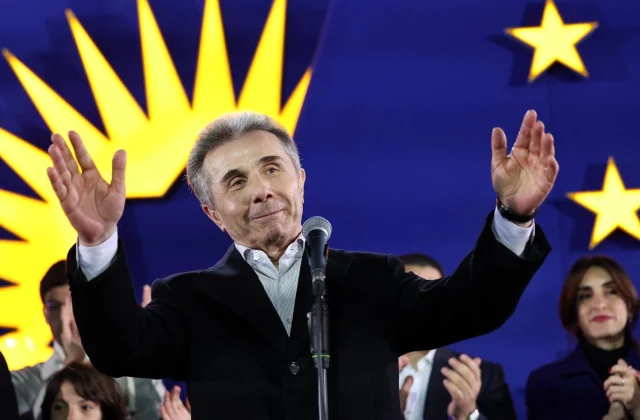 Georgia’s governing party takes the lead as initial results are announced.