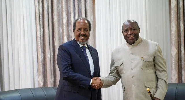 Somalia’s President Hassan Sheikh deepens security collaboration with Burundi during regional tour
