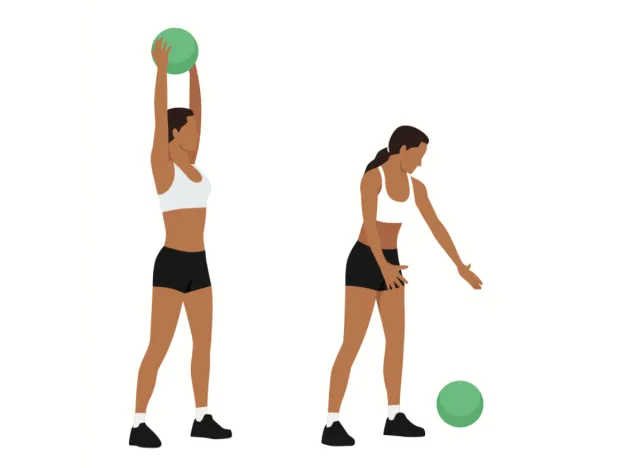 the ultimate fat-burning workout for women 15 illustration of medicine ball hitting