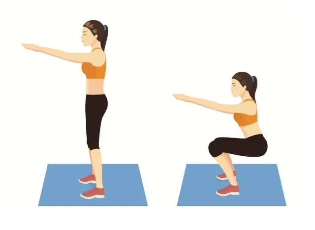 the ultimate bodyweight exercise routine for shedding 10 pounds within a month. 15 body weight squat